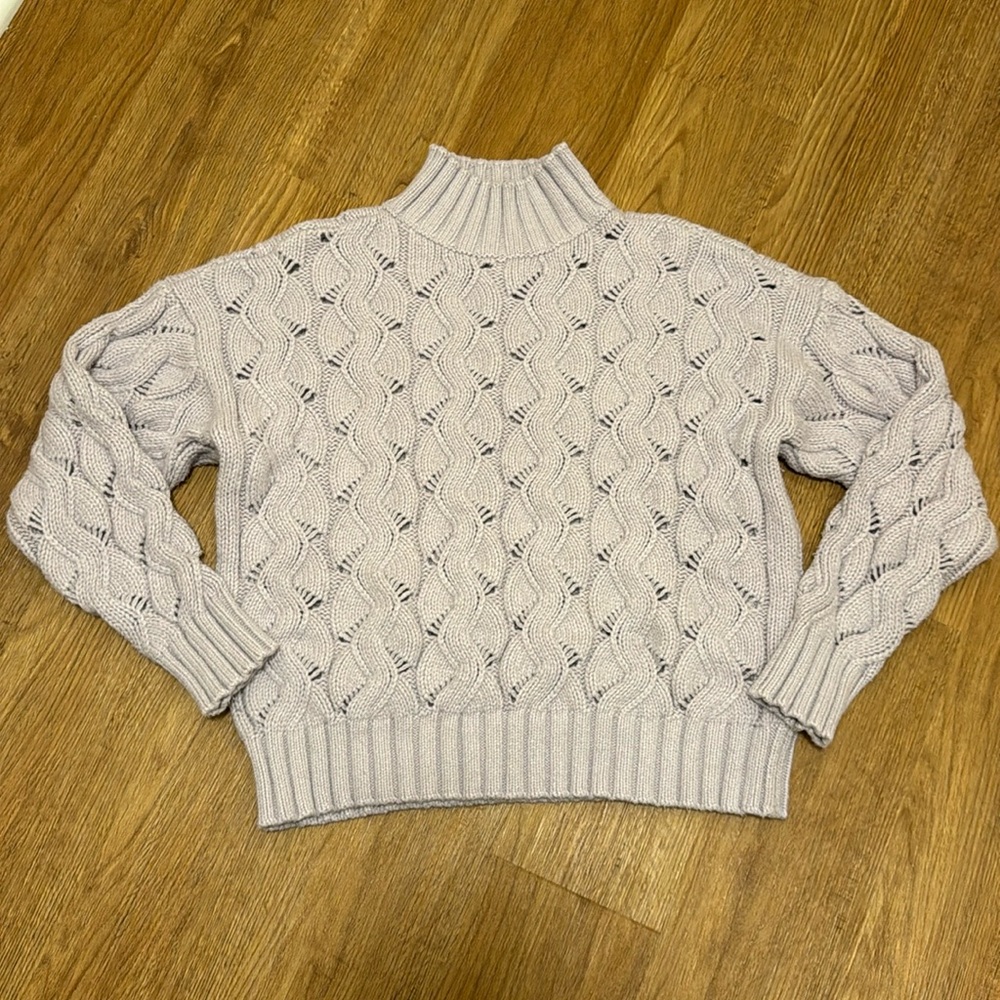 Vince Camuto Lavender Purple Chunky Knit Sweater Cable Knit